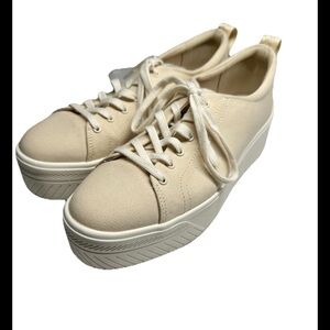 KEDS Women's Skyler Lace Up Sneaker, Beige Platform Heavy Twill, BRAND NEW Sz 9